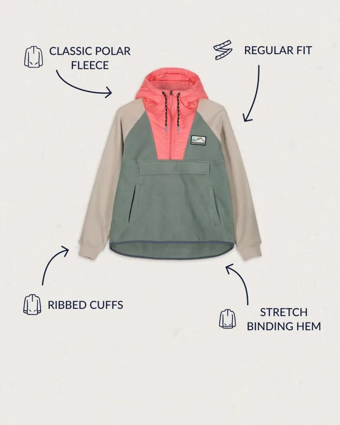 Passenger Tops Alexander Recycled Polar Hooded Fleece Pistachio Pistachio 8211 Women