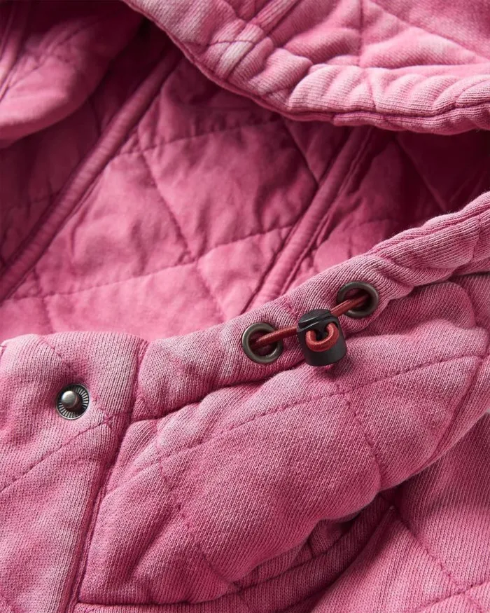 Passenger Tops Clementine Recycled Quilted Popper Up Hoodie Mauve Haze Mauve Haze 8211 Women