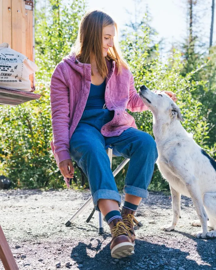 Passenger Tops Clementine Recycled Quilted Popper Up Hoodie Mauve Haze Mauve Haze 8211 Women
