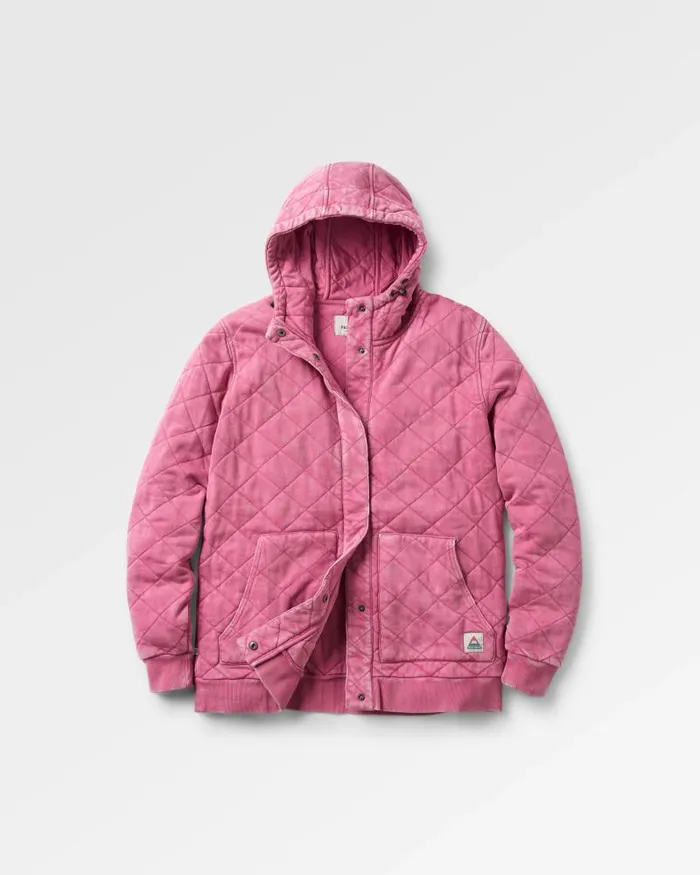 Passenger Tops Clementine Recycled Quilted Popper Up Hoodie Mauve Haze Mauve Haze 8211 Women