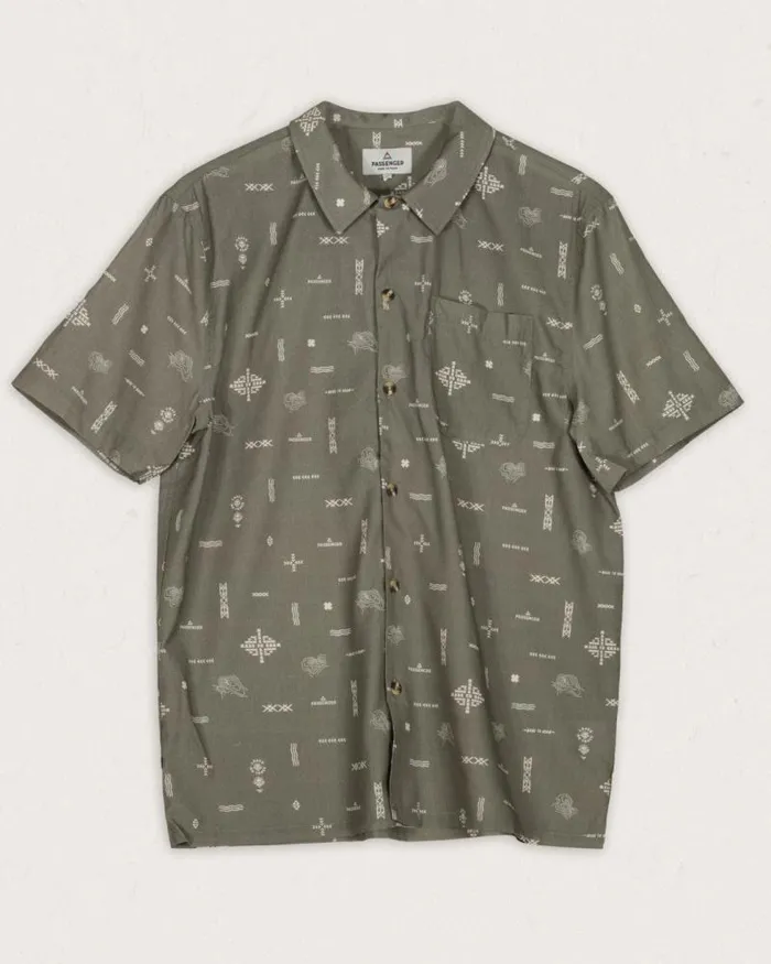 Passenger Tops Cove Organic Cotton Short Sleeve Shirt Olive Made To Roam Olive Made To Roam 8211 Men