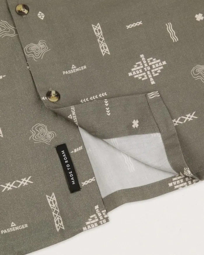 Passenger Tops Cove Organic Cotton Short Sleeve Shirt Olive Made To Roam Olive Made To Roam 8211 Men