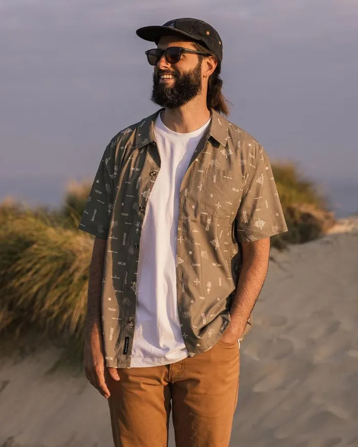 Passenger Tops Cove Organic Cotton Short Sleeve Shirt Olive Made To Roam Olive Made To Roam 8211 Men