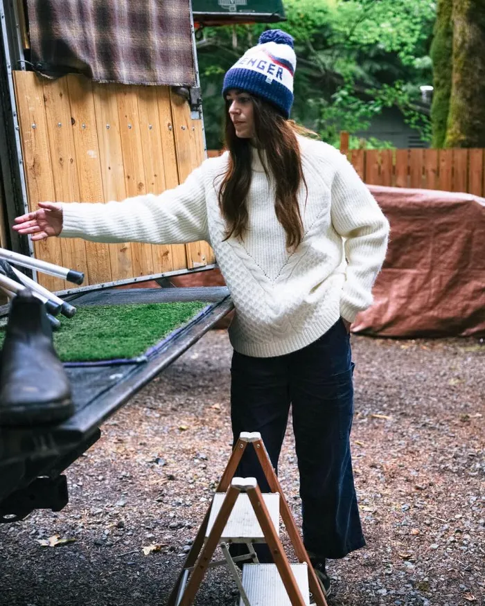 Passenger Tops Cozy Cable Recycled Knitted Jumper Off White Off White 8211 Women