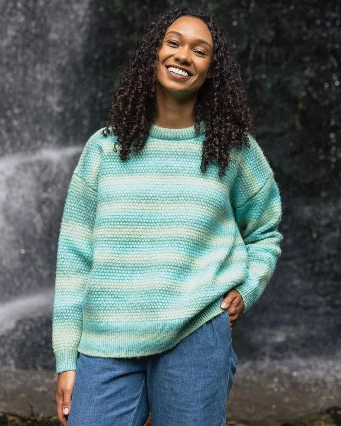 Passenger Tops Fika Recycled Knitted Jumper Sea Blue Dip Sea Blue Dip 8211 Women Passenger Tops Fika Recycled Knitted Jumper Sea Blue Dip Sea Blue Dip 8211 Women