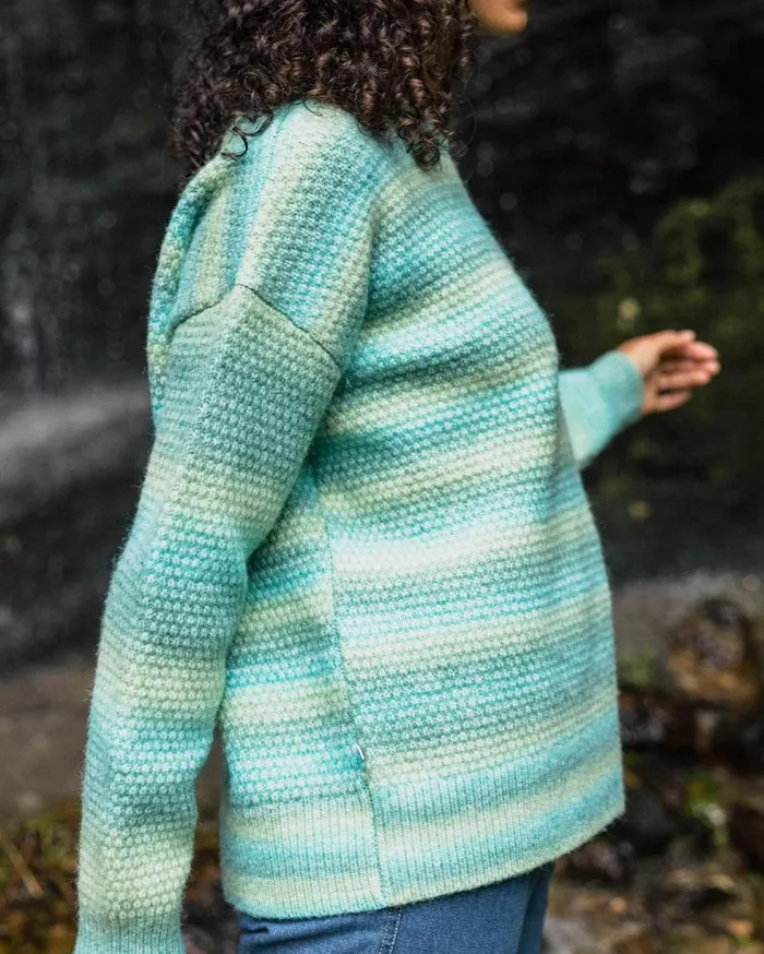 Passenger Tops Fika Recycled Knitted Jumper Sea Blue Dip Sea Blue Dip 8211 Women