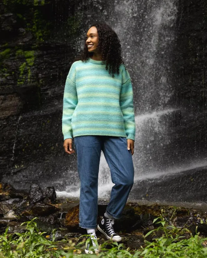 Passenger Tops Fika Recycled Knitted Jumper Sea Blue Dip Sea Blue Dip 8211 Women