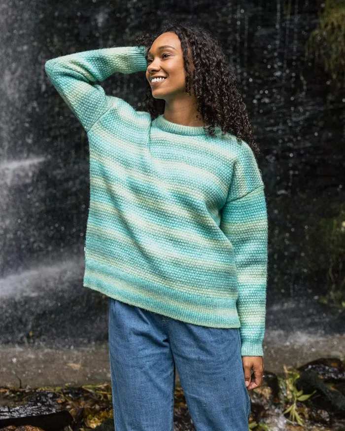 Passenger Tops Fika Recycled Knitted Jumper Sea Blue Dip Sea Blue Dip 8211 Women