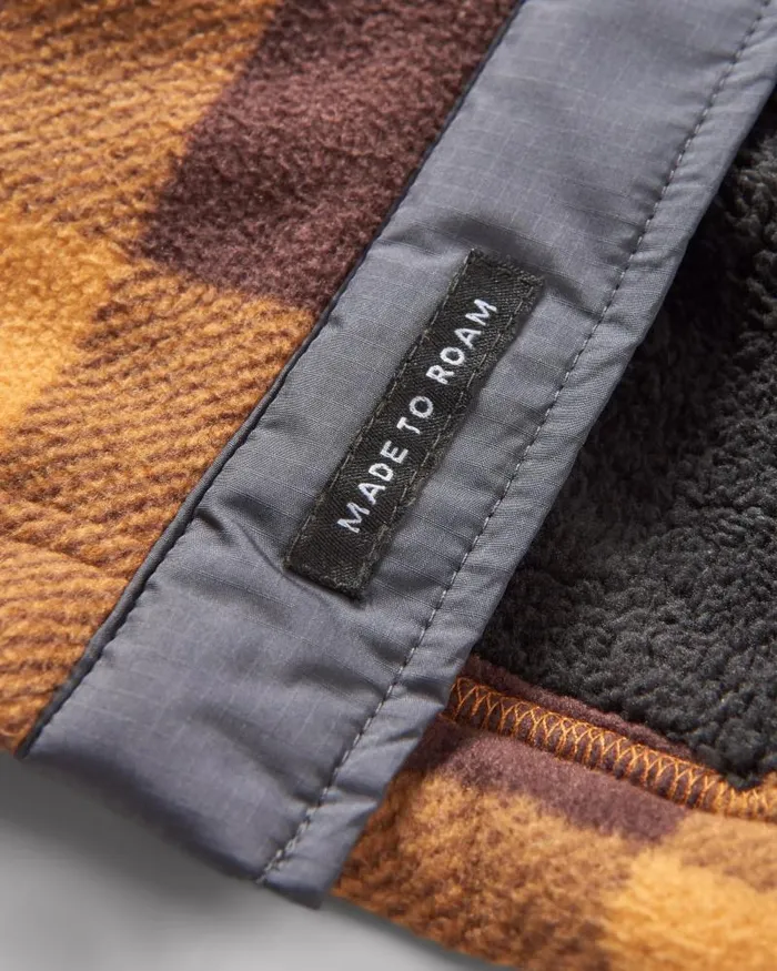 Passenger Tops Firelight Sherpa Lined Overshirt Golden Brown Check Golden Brown Check 8211 Men