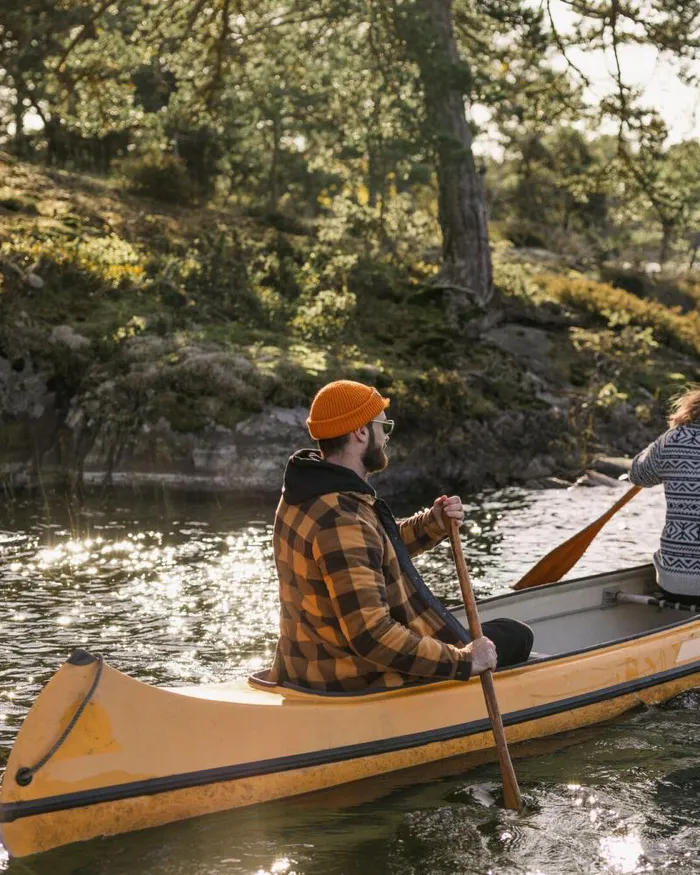 Passenger Tops Firelight Sherpa Lined Overshirt Golden Brown Check Golden Brown Check 8211 Men