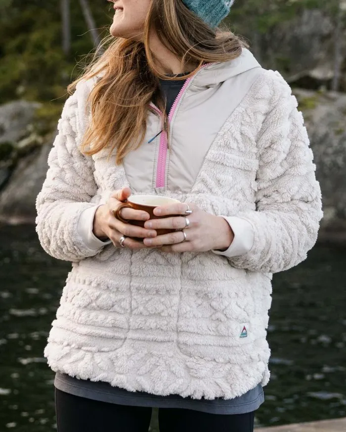 Passenger Tops Holistic Sherpa Hooded Fleece Vintage White Vintage White 8211 Women Passenger Tops Holistic Sherpa Hooded Fleece Vintage White Vintage White 8211 Women