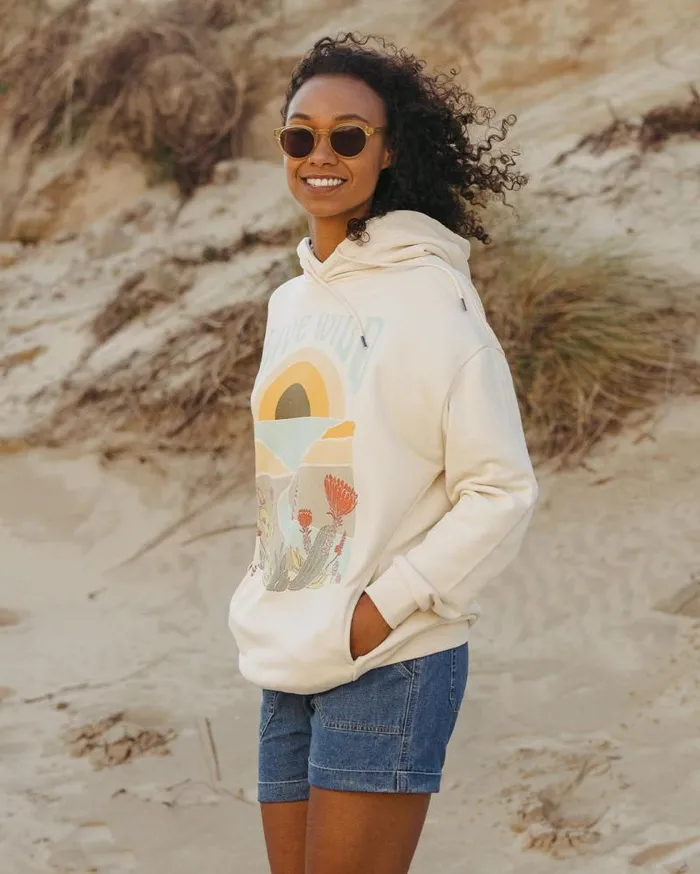 Passenger Tops Live Wild Recycled Cotton Oversized Hoodie Birch Birch 8211 Women