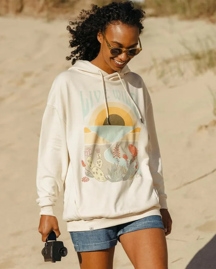Passenger Tops Live Wild Recycled Cotton Oversized Hoodie Birch Birch 8211 Women
