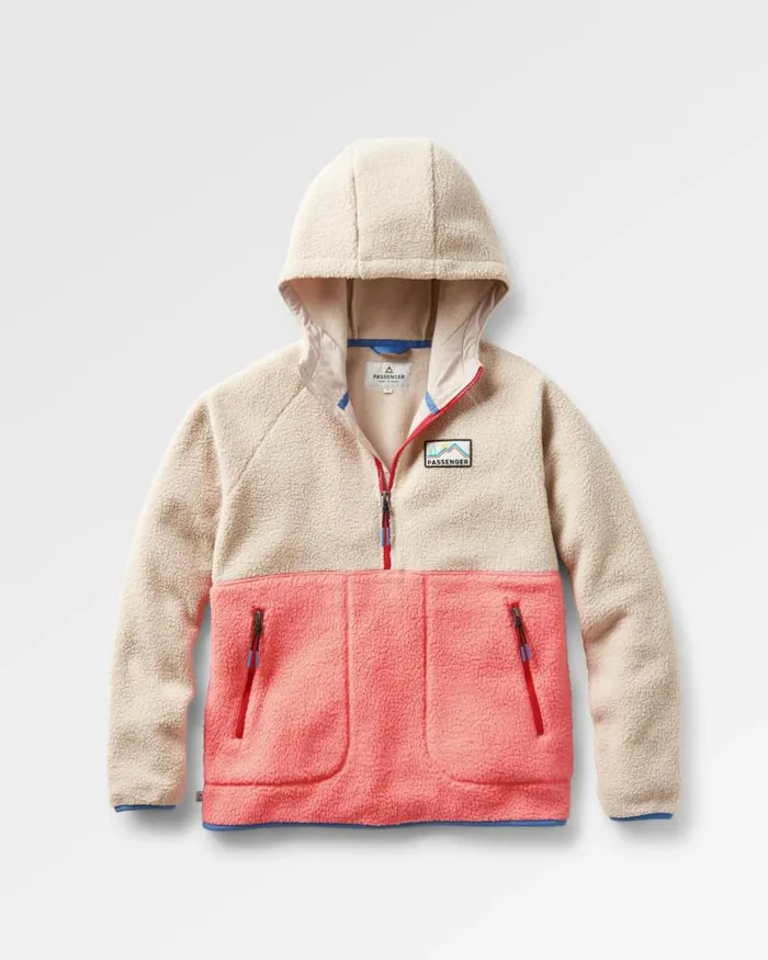 Passenger Tops Maine 20 12 Zip Recycled Sherpa Fleece Shell Pink Shell Pink 8211 Women