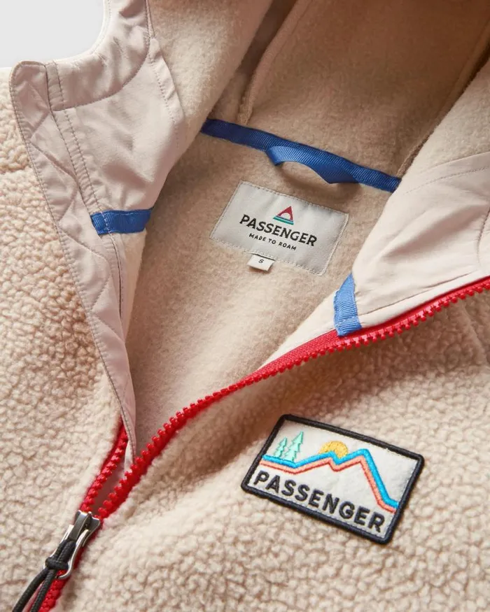 Passenger Tops Maine 20 12 Zip Recycled Sherpa Fleece Shell Pink Shell Pink 8211 Women