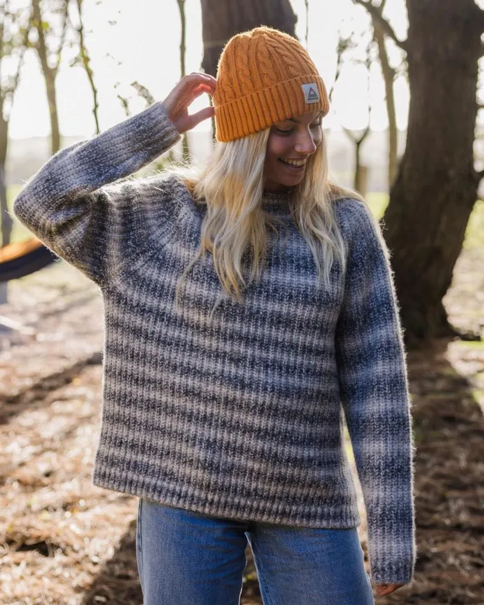 Passenger Tops Mountainside Mock Neck Recycled Knitted Jumper Multi Grey Multi Grey 8211 Women