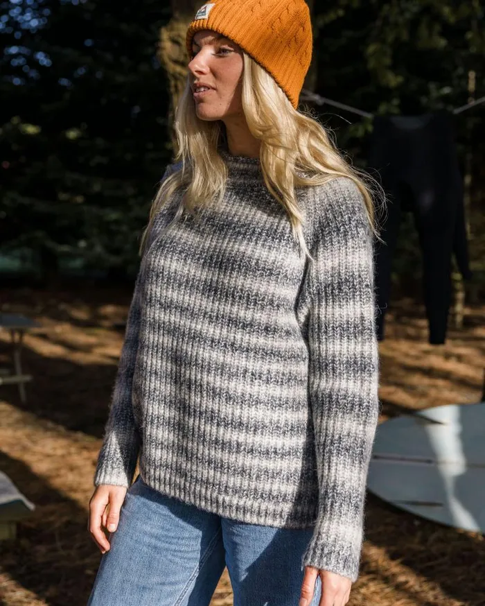 Passenger Tops Mountainside Mock Neck Recycled Knitted Jumper Multi Grey Multi Grey 8211 Women