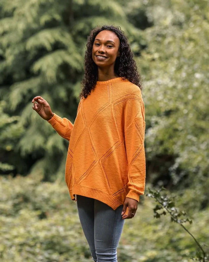 Passenger Tops Palm Organic Oversized Knitted Jumper Apricot Apricot 8211 Women