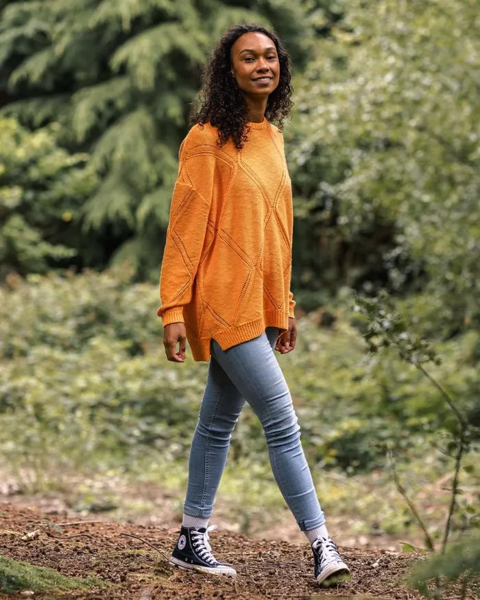 Passenger Tops Palm Organic Oversized Knitted Jumper Apricot Apricot 8211 Women