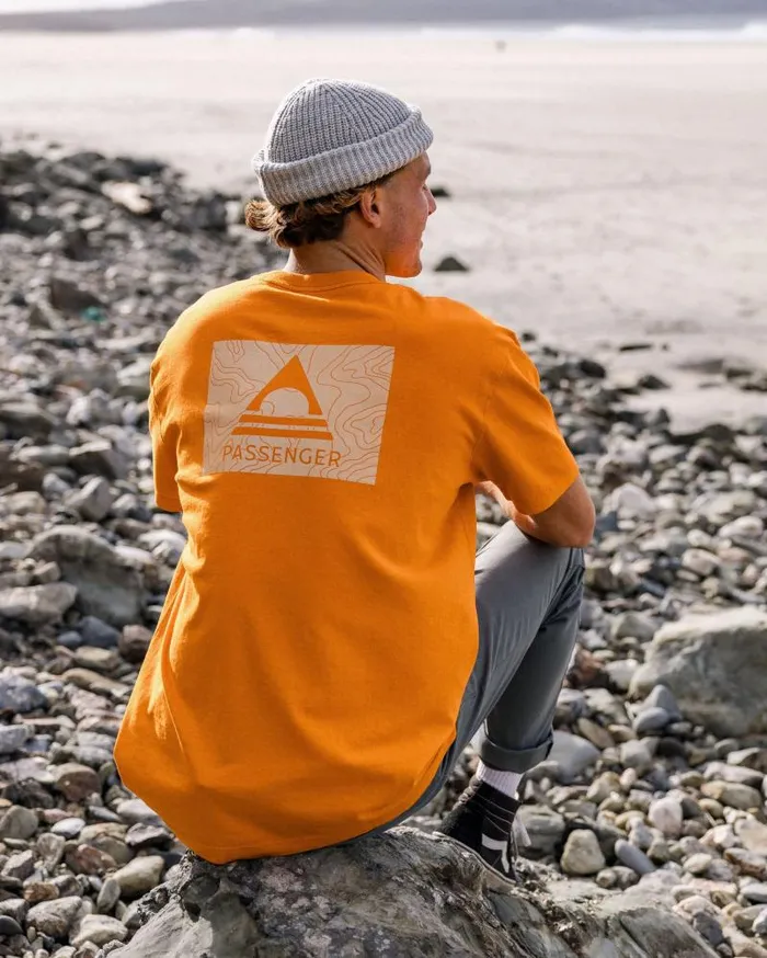 Passenger Tops Purpose Recycled Relaxed Fit TShirt Sunrise Orange Sunrise Orange 8211 Men