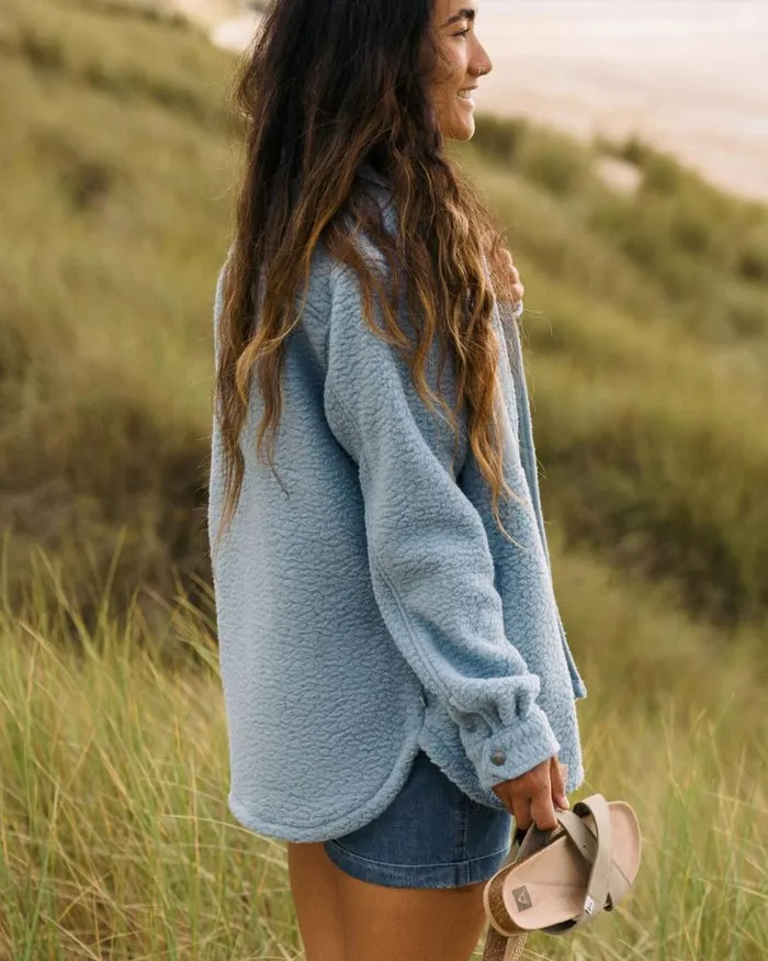 Passenger Tops Rappel Recycled Sherpa Oversized Shirt Faded Denim Faded Denim 8211 Women