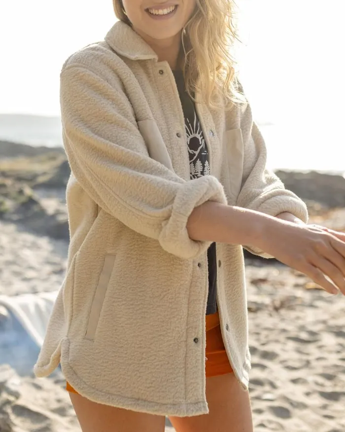 Passenger Tops Rappel Recycled Sherpa Oversized Shirt Oatmeal Oatmeal 8211 Women