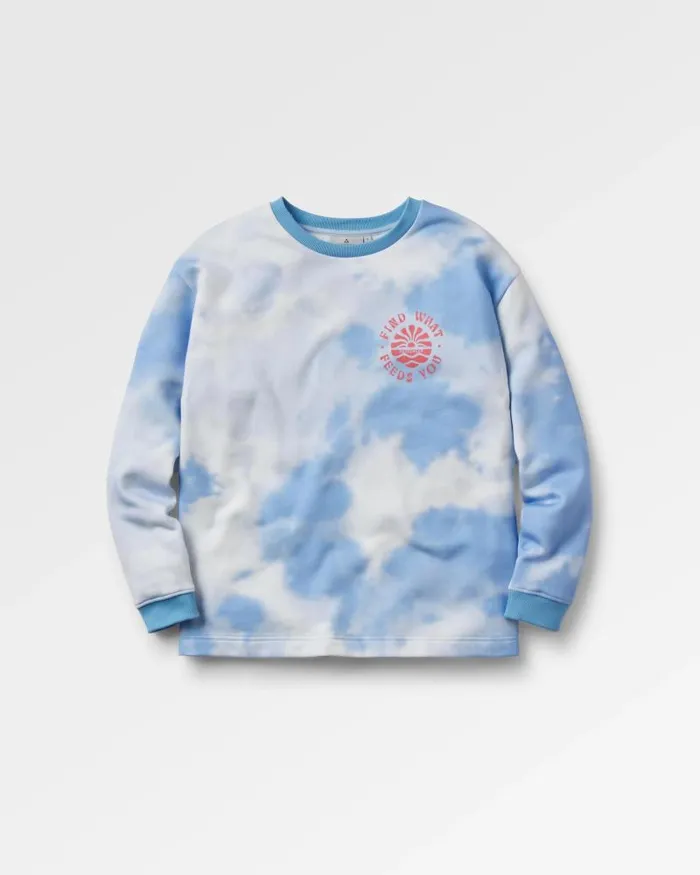 Passenger Tops Rediscover Organic Cotton Sweatshirt Tie Dye Cornflower Tie Dye Cornflower 8211 Women