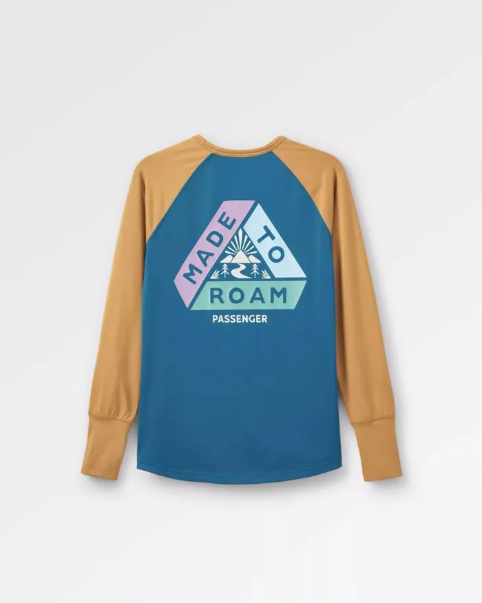 Passenger Tops River Recycled Active LS TShirt Dusty Ochre Corsair Blue Dusty Ochre Corsair Blue 8211 Women