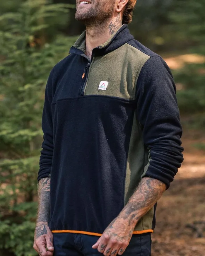 Passenger Tops Root Recycled Polar 14 Zip Fleece Black Black 8211 Men