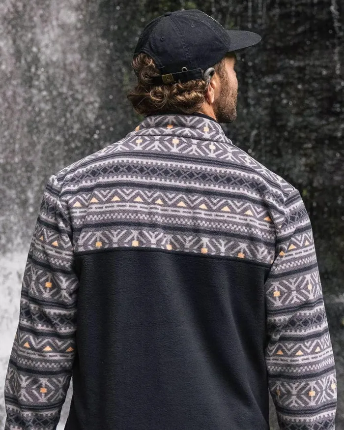 Passenger Tops Set Off Recycled Polar 14 Zip Fleece Nordic Geo Charcoal Nordic Geo Charcoal 8211 Men