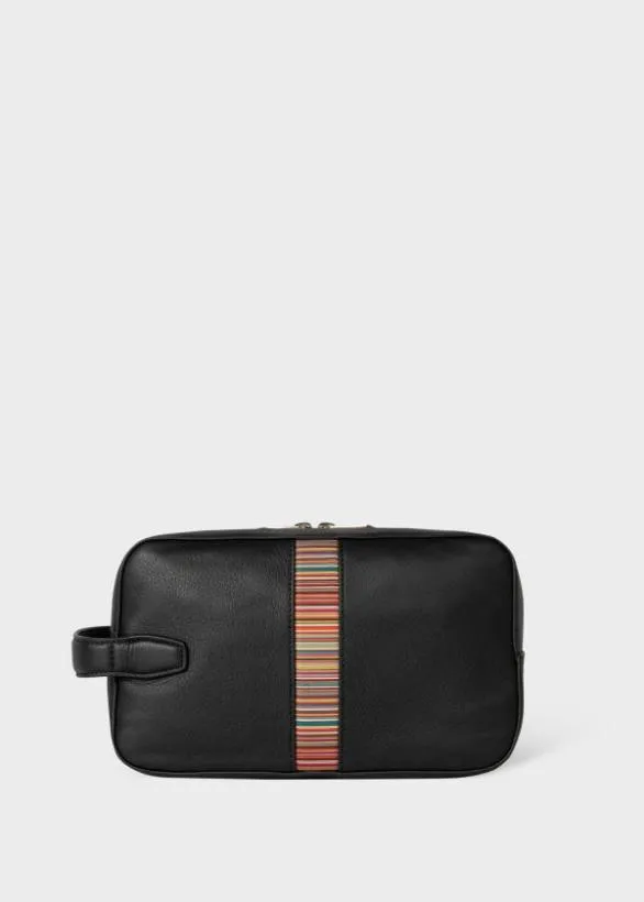 Paul Smith Bags Leather 039Signature Stripe039 Wash Bag Black 8211 Mens