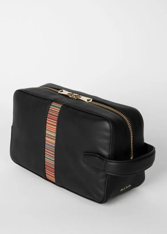 Paul Smith Bags Leather 039Signature Stripe039 Wash Bag Black 8211 Mens