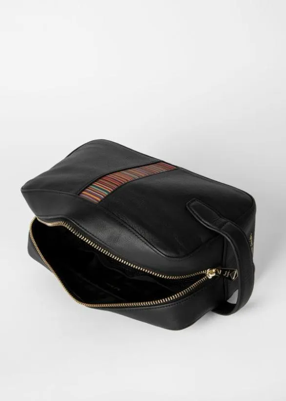 Paul Smith Bags Leather 039Signature Stripe039 Wash Bag Black 8211 Mens