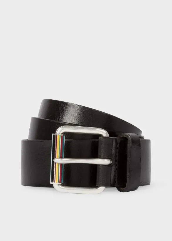 Paul Smith Belts Leather Belt With 039Signature Stripe039 Roller Black 8211 Mens Paul Smith Belts Leather Belt With 039Signature Stripe039 Roller Black 8211 Mens