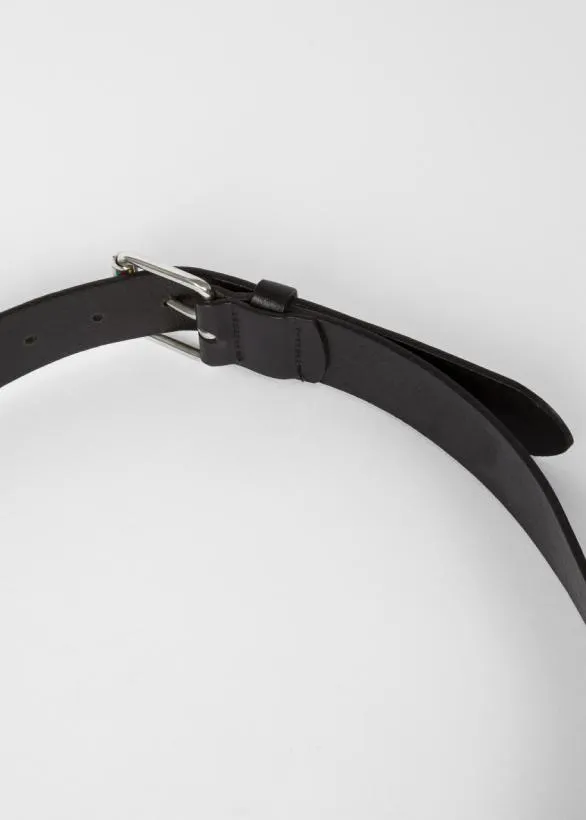 Paul Smith Belts Leather Belt With 039Signature Stripe039 Roller Black 8211 Mens
