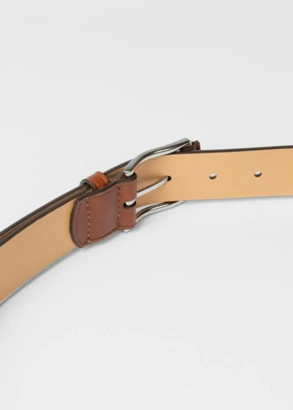 Paul Smith Belts Leather Signature Stripe Weave Belt Brown 8211 Mens