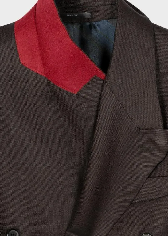 Paul Smith Blazers Brown WoolTwill Double Breasted Blazer Brown 8211 Mens