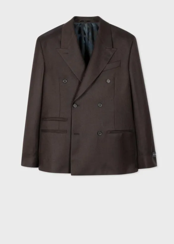 Paul Smith Blazers Brown WoolTwill Double Breasted Blazer Brown 8211 Mens