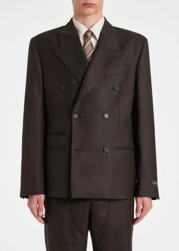 Paul Smith Blazers Brown WoolTwill Double Breasted Blazer Brown 8211 Mens
