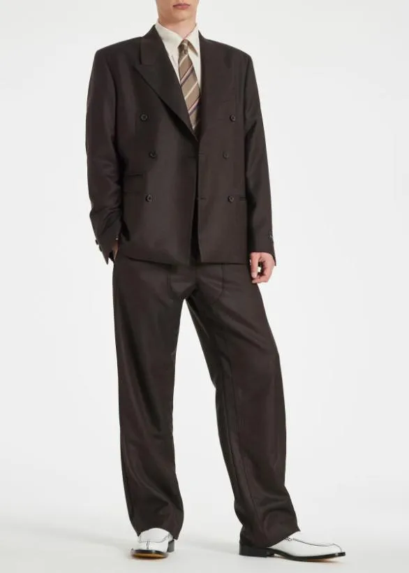 Paul Smith Blazers Brown WoolTwill Double Breasted Blazer Brown 8211 Mens