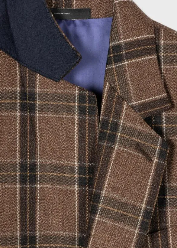 Paul Smith Blazers EasyFit Buffalo Check Wool Blazer Brown 8211 Mens