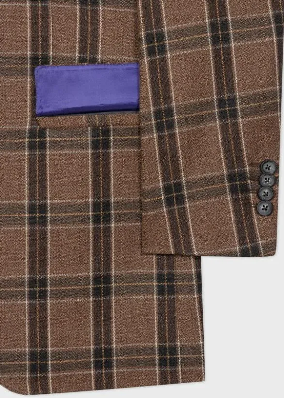 Paul Smith Blazers EasyFit Buffalo Check Wool Blazer Brown 8211 Mens