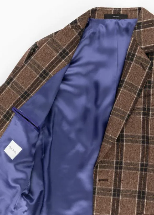 Paul Smith Blazers EasyFit Buffalo Check Wool Blazer Brown 8211 Mens