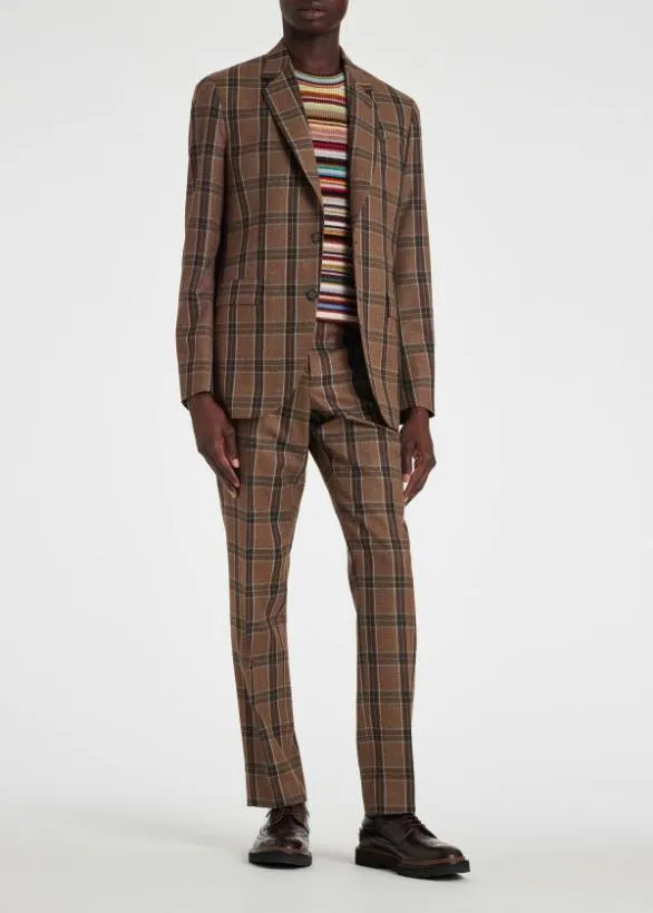 Paul Smith Blazers EasyFit Buffalo Check Wool Blazer Brown 8211 Mens