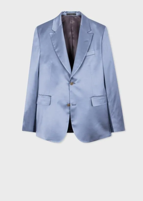 Paul Smith Blazers ViscoseWool Satin Blazer Light Blue 8211 Mens