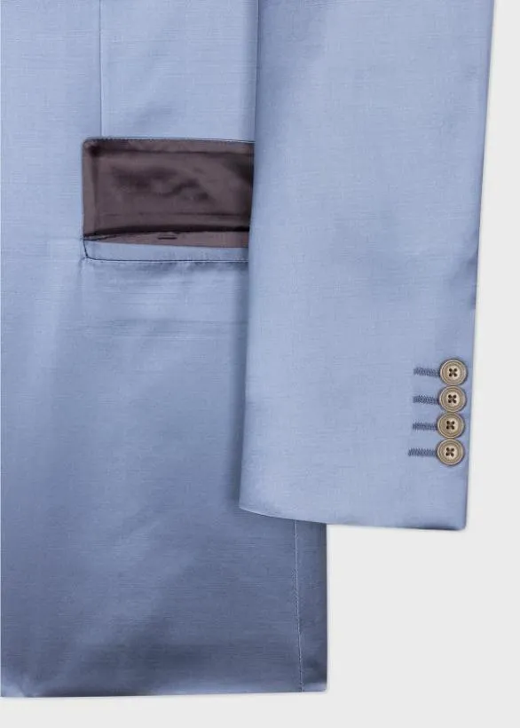 Paul Smith Blazers ViscoseWool Satin Blazer Light Blue 8211 Mens