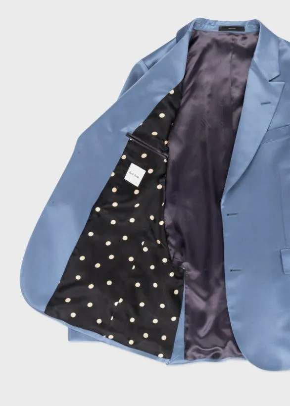 Paul Smith Blazers ViscoseWool Satin Blazer Light Blue 8211 Mens