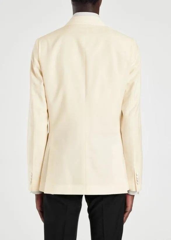 Paul Smith Blazers WoolMohair DoubleBreasted Evening Blazer Ecru 8211 Mens