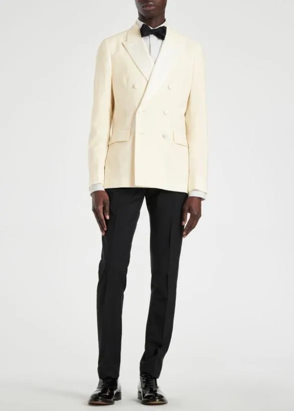 Paul Smith Blazers WoolMohair DoubleBreasted Evening Blazer Ecru 8211 Mens