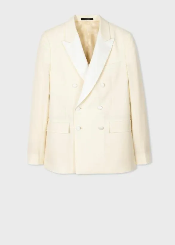 Paul Smith Blazers WoolMohair DoubleBreasted Evening Blazer Ecru 8211 Mens